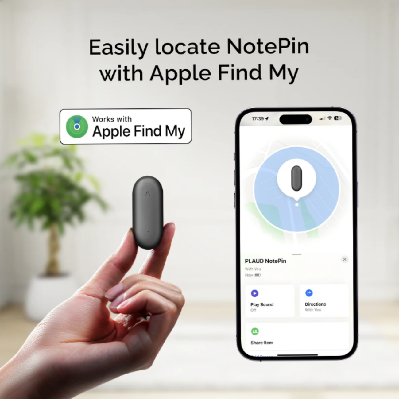 Plaud NotePin- Lunar Silver