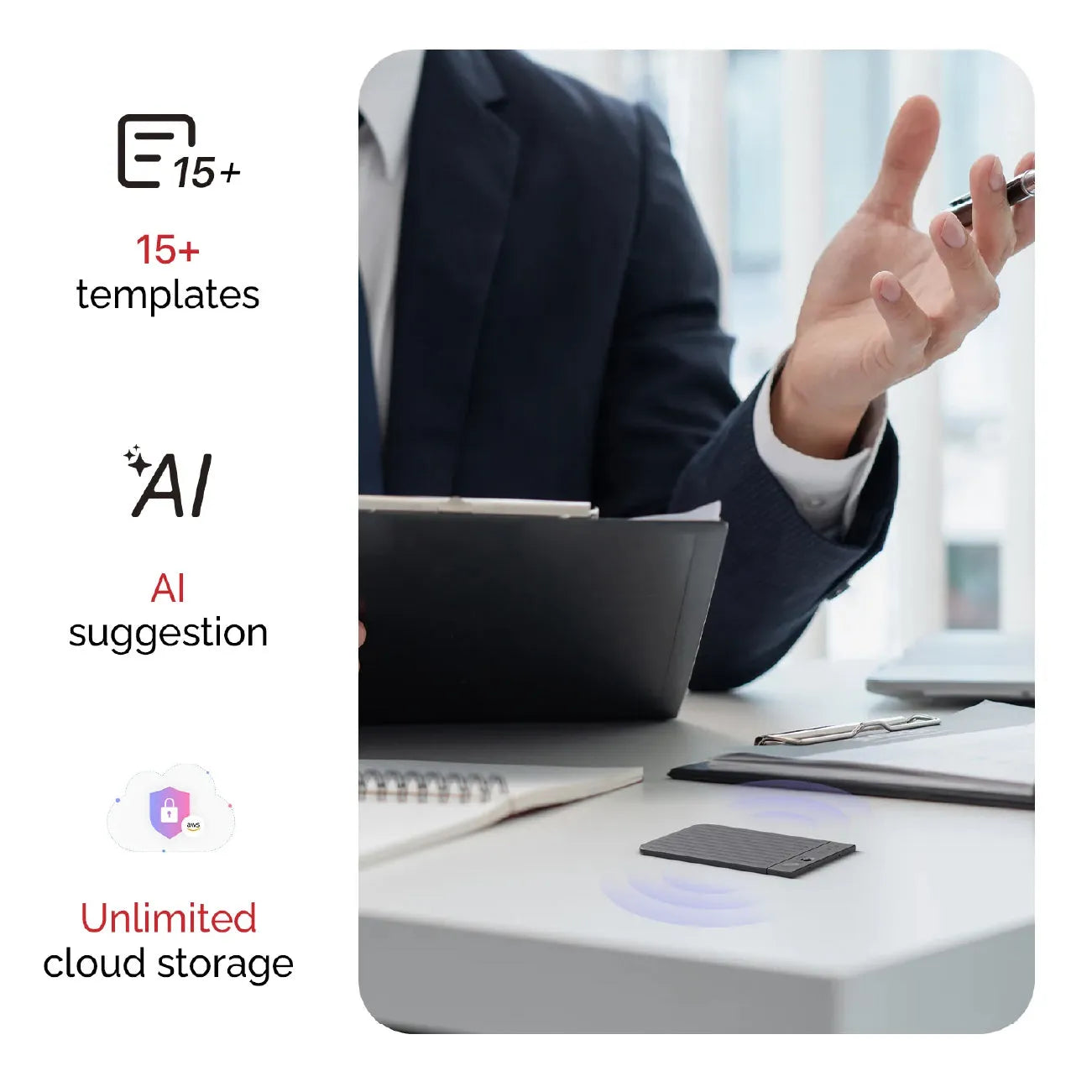 PLAUD.AI Plaud Note AI Voice Recorder Starlight