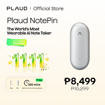 Plaud NotePin- Lunar Silver