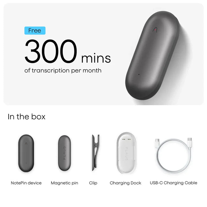 Plaud NotePin- Lunar Silver